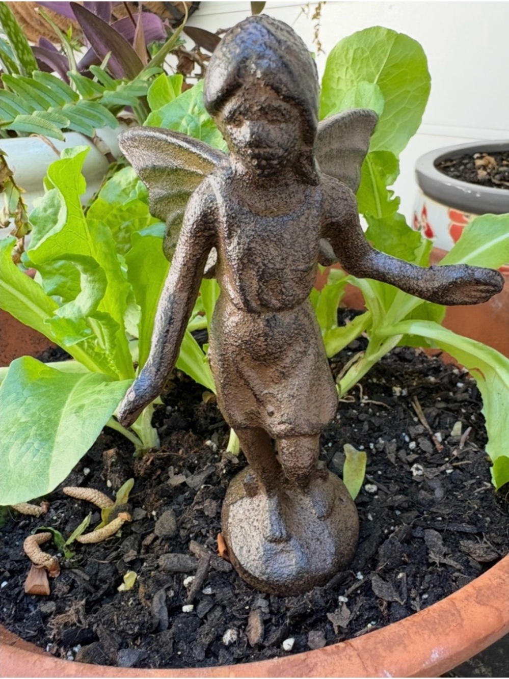 Garden Fairy Statue -  Cast Iron Decorative Home Art
